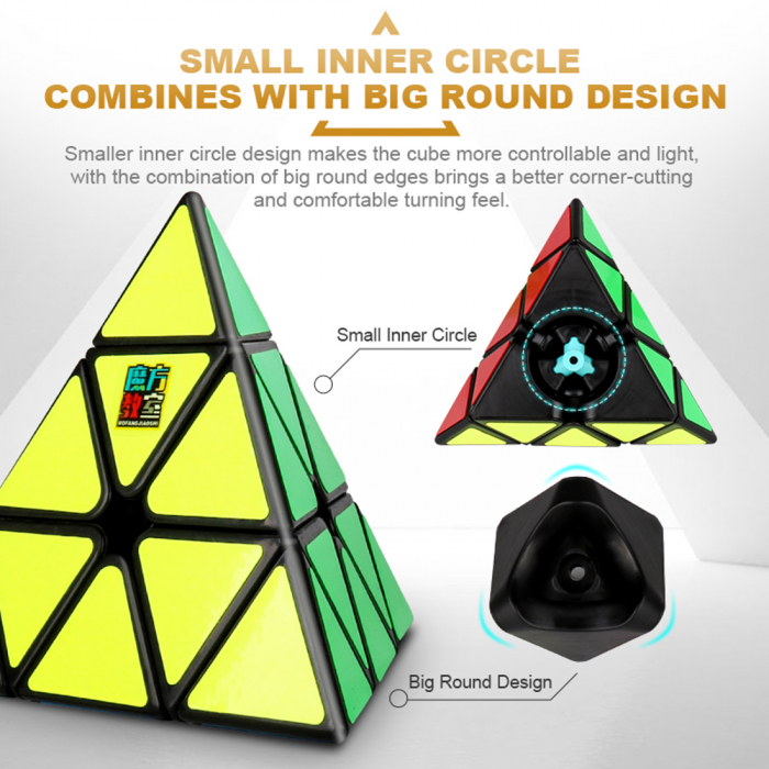 Cub rubik, forma piramida, antistres, multicolor stickerless, Piramix, MF8857 [6]