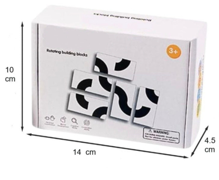 Cuburi Grafice Alb-Negru Montessori, din Lemn – Joc de Logica si Dezvoltare Cognitiva [5]