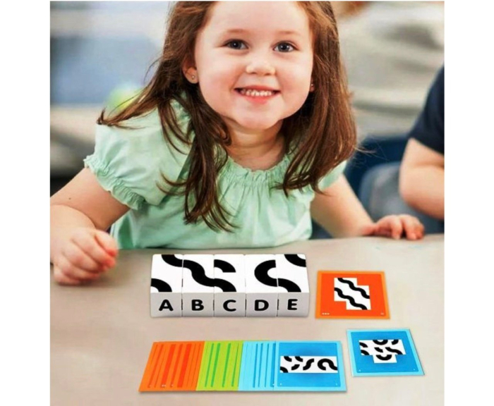 Cuburi Grafice Alb-Negru Montessori, din Lemn – Joc de Logica si Dezvoltare Cognitiva [10]