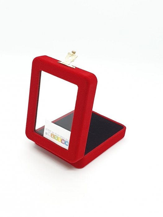 Cutie bijuterii din catifea, rosu cu negru sau alb [2]