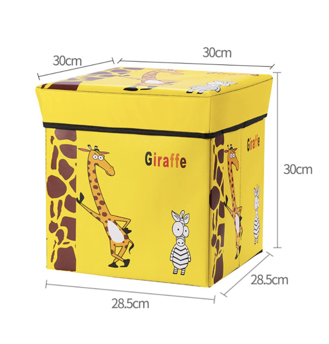 Cutie depozitare jucarii pliabila, Girafa galbena, 30 × 30 × 30 cm [4]
