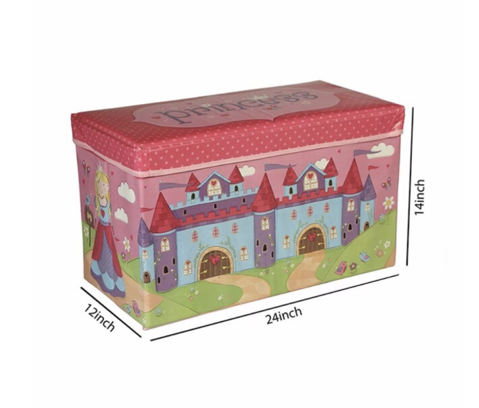 Cutie depozitare jucarii pliabila, cu printese, roz – 58.5x35x29 cm [3]