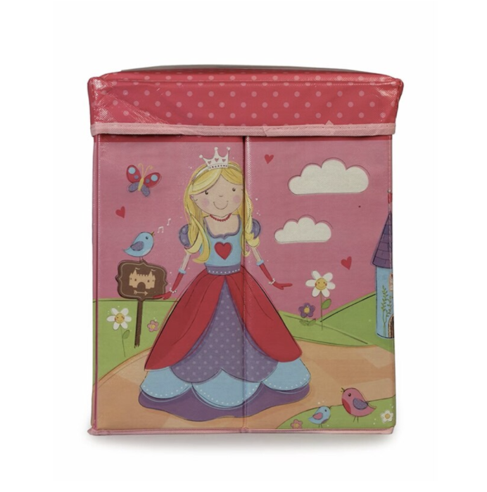 Cutie depozitare jucarii pliabila, cu printese, roz – 58.5x35x29 cm [2]