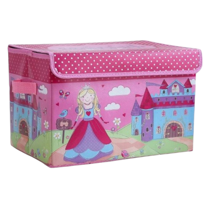 Cutie depozitare jucarii pliabila, cu printese, roz – 58.5x35x29 cm [5]