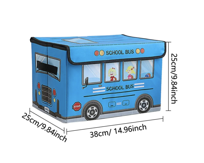 Cutie pentru Depozitare Autobuzul Scolar, Pliabila cu Capac, albastru [6]