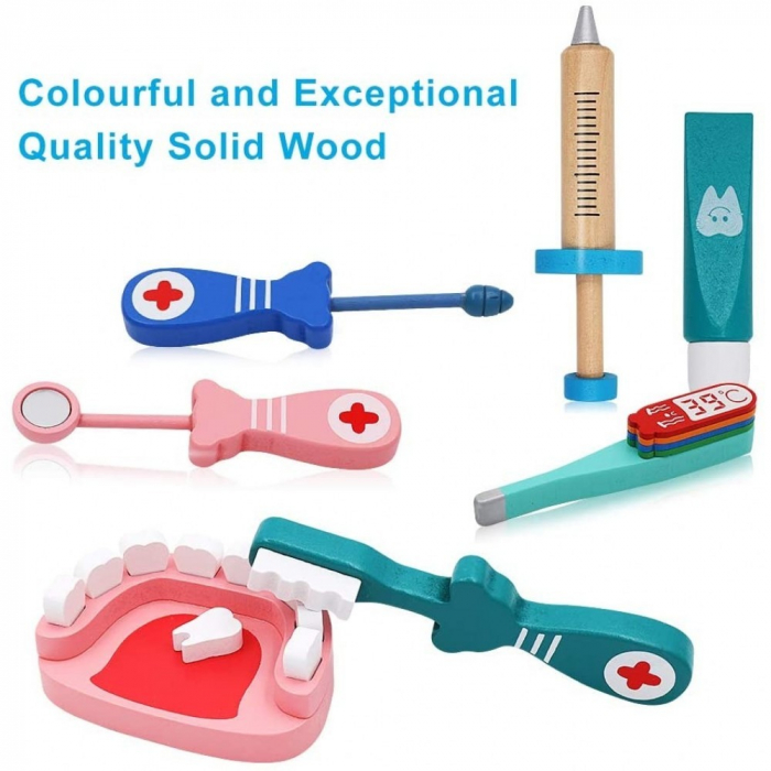 Cutie trusa de doctor - La dentist, din lemn [7]