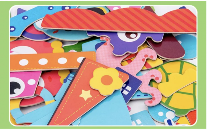 Cutie verde cu 45 piese Puzzle magnetic Vehicule [5]