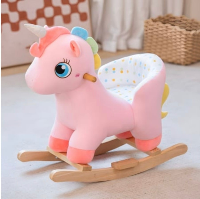 Unicornul Roz Din Plus Balansoar Si Cu Roti [2]