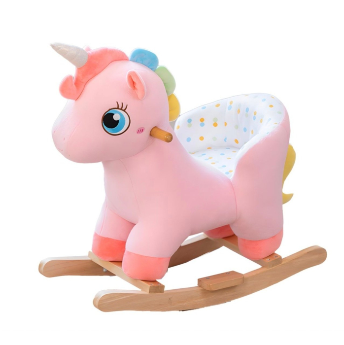 Unicornul Roz Din Plus Balansoar Si Cu Roti