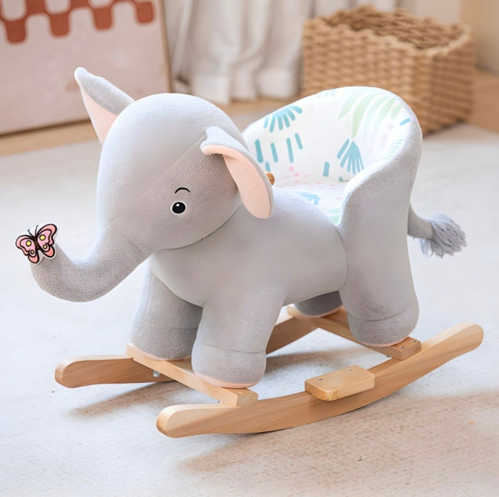 Elefantul Gri cu trompa in sus din plus, Balansoar si cu Roti [2]