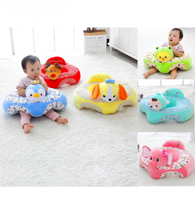 Fotoliu Baby Smile Animalute Invat Sa Stau In Fundulet 45 cm, Elefantelul roz [4]
