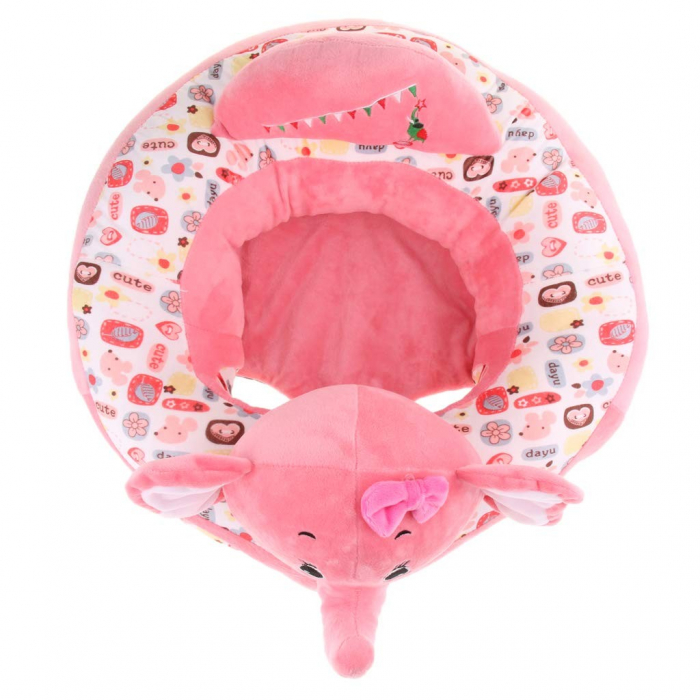 Fotoliu Baby Smile Animalute Invat Sa Stau In Fundulet 45 cm, Elefantelul roz [2]