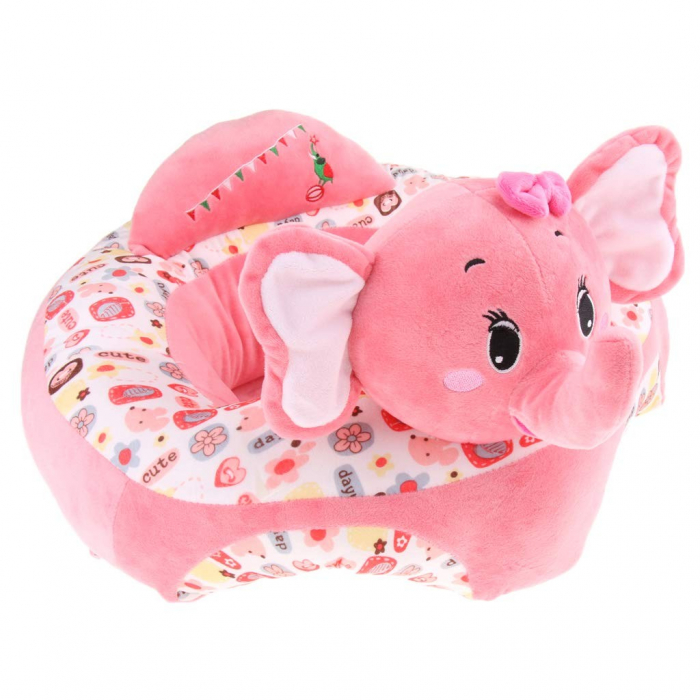 Fotoliu Baby Smile Animalute Invat Sa Stau In Fundulet 45 cm, Elefantelul roz [3]