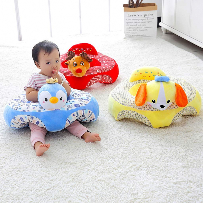 Fotoliu Baby Smile Animalute Invat Sa Stau In Fundulet 45 cm, Pinguinul bleu [5]