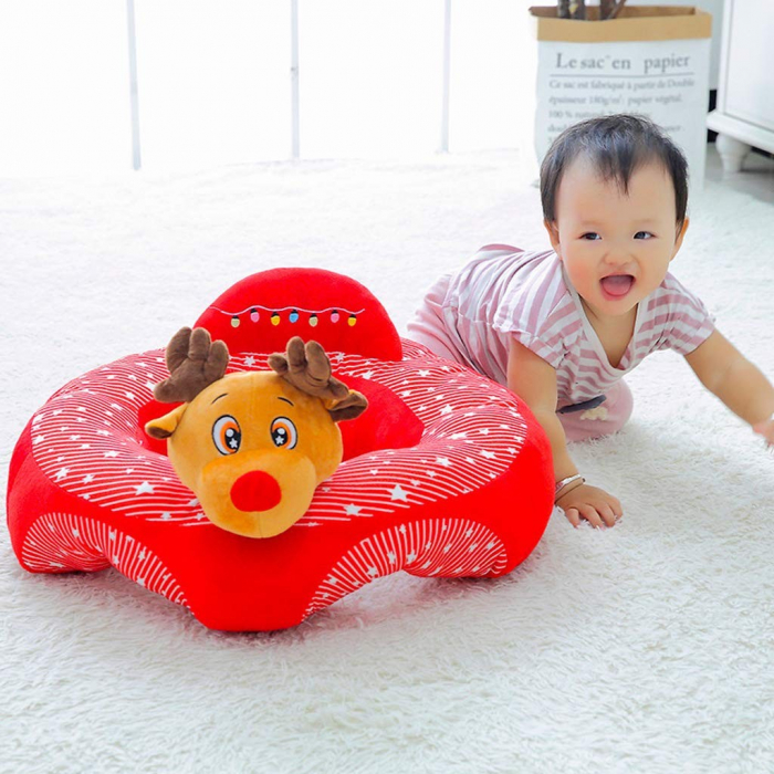 Fotoliu Baby Smile Animalute Invat Sa Stau In Fundulet 45 cm, Renul rosu [3]