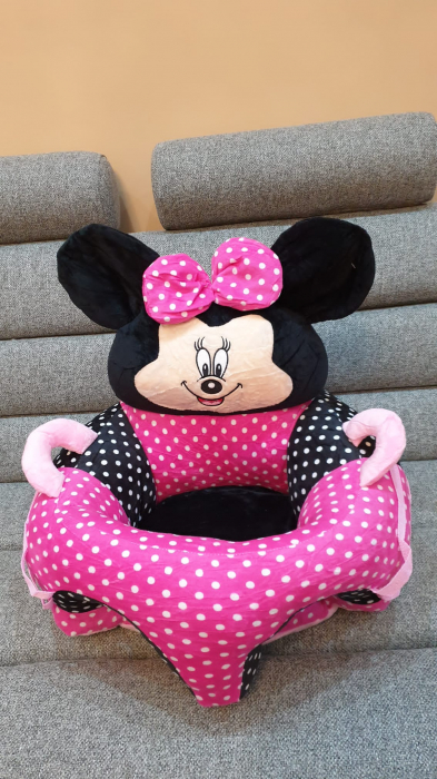 Fotoliu bebe cu spatar - Minnie Mouse 3D, roz, din plus [4]