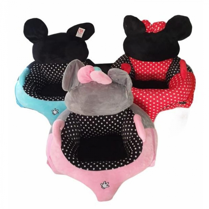 Fotoliu bebe cu spatar si arcada - Minnie Mouse rosu cu buline, din plus [5]