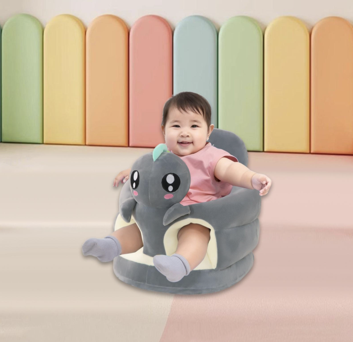 Fotoliu bebe cu spatar si suport de picioare - Dinozaurul gri [3]