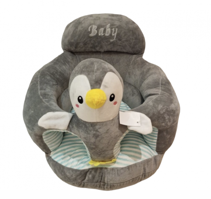 Fotoliu bebe cu spatar si suport de picioare - Pinguinul gri [5]