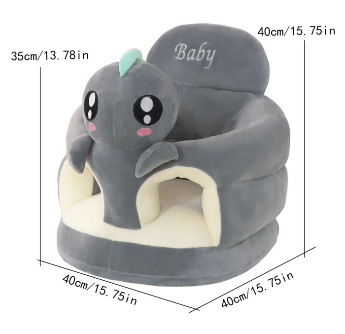 Fotoliu bebe cu spatar si suport de picioare - Dinozaurul gri [4]