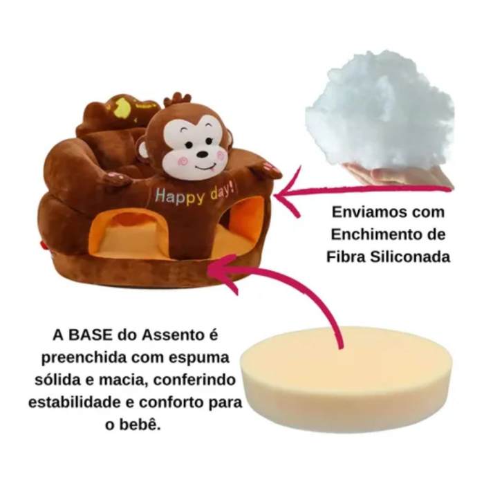 Fotoliu bebe cu spatar si suport de picioare - Maimutica Maro Happy Day [3]