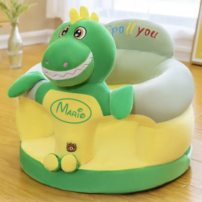 Fotoliu bebe cu spatar si suport de picioare - Dinozaurul verde [2]