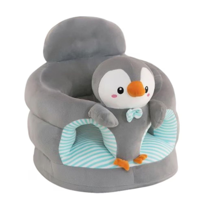 Fotoliu bebe cu spatar si suport de picioare - Pinguinul gri [1]