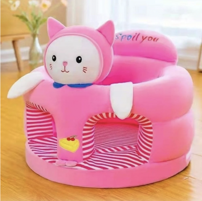 Fotoliu bebe cu spatar si suport de picioare - Pisicuta roz [2]