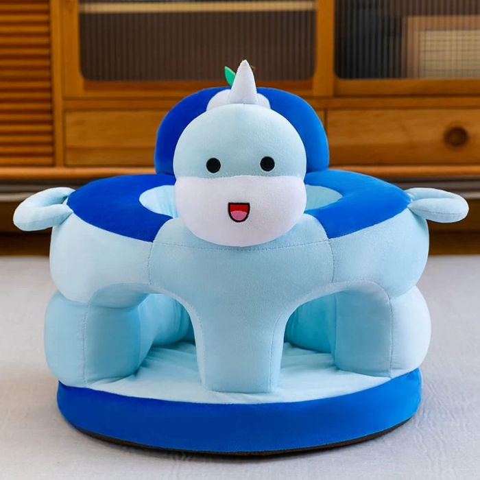 Fotoliu bebe cu spatar si suport de picioare - Baby Dino bleu Happy Day [2]