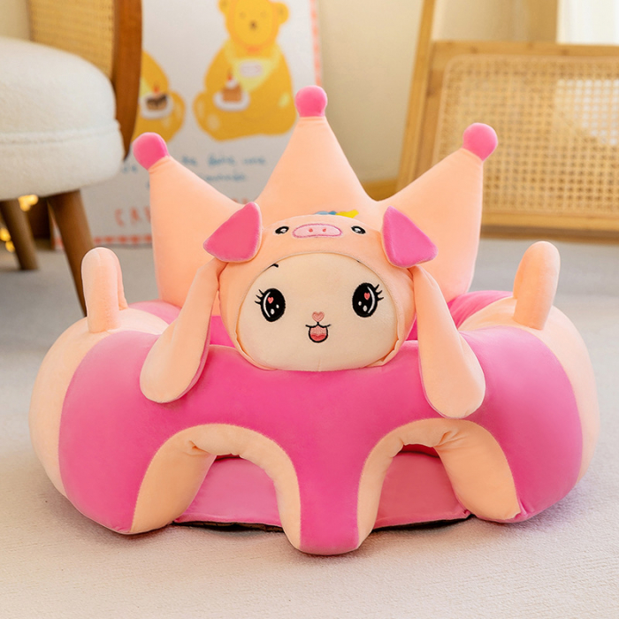 Fotoliu bebe cu spatar si suport de picioare Royal Crown Puppy, Catelusa roz [2]