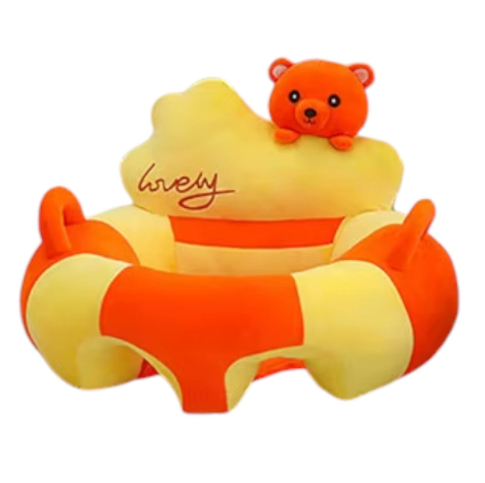 Fotoliu bebelusi cu spatar si suport picioare Lovely Ursuletul galben cu portocaliu [6]
