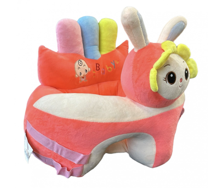 Fotoliu bebelusi cu spatar, sustinere picioare si arcada cu jucarii, Iepurasul Floricica roz [4]