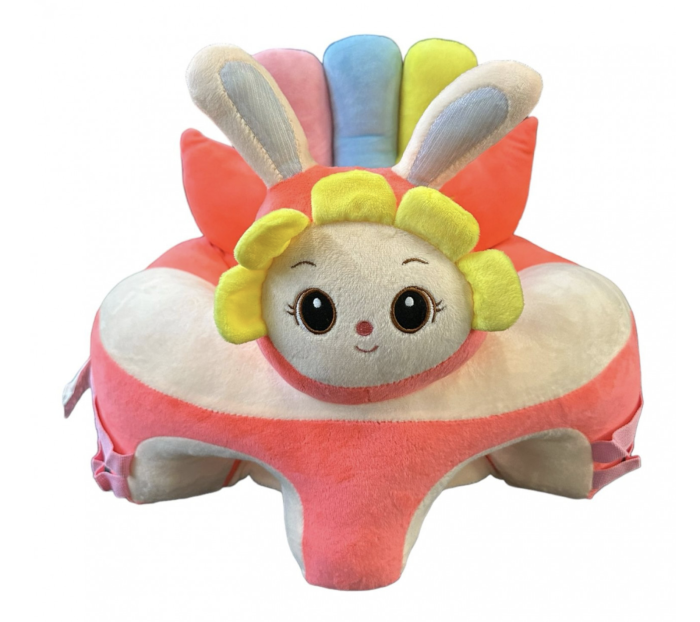 Fotoliu bebelusi cu spatar, sustinere picioare si arcada cu jucarii, Iepurasul Floricica roz [5]