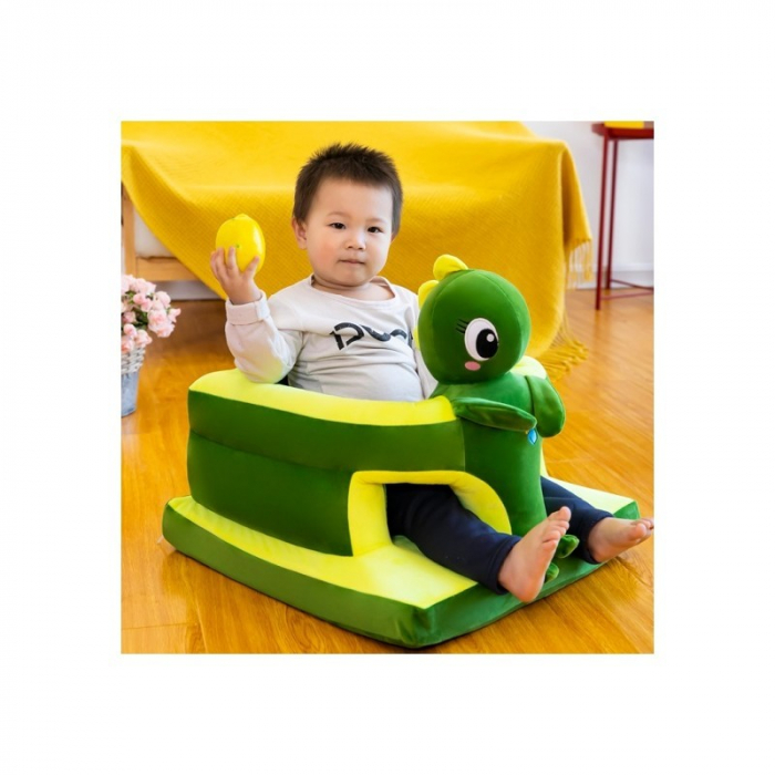 Fotoliu de sustinere bebe, din plus, cu placa de burete - dino verde [2]