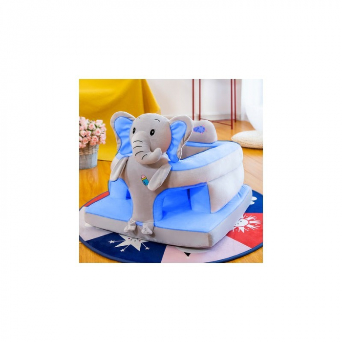 Fotoliu de sustinere bebe, din plus, cu placa de burete - Elefant bleu [2]