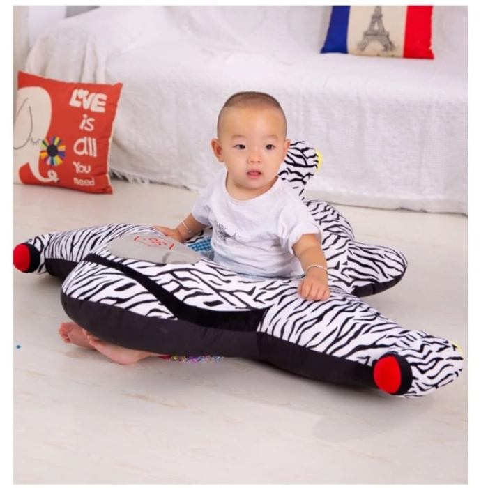 Fotoliu din plus pentru sustinere bebelusi - Avionul Zebra alb-negru [3]