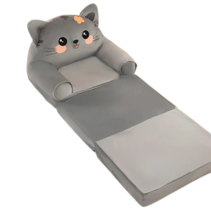 Fotoliu Extensibil din plus si 3 placi burete Pisicuta Gri inchis [3]