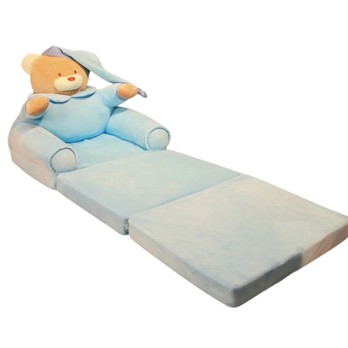 Fotoliu Extensibil din plus si 3 placi burete Ursusletul Somnoros cu fes, bleu [2]