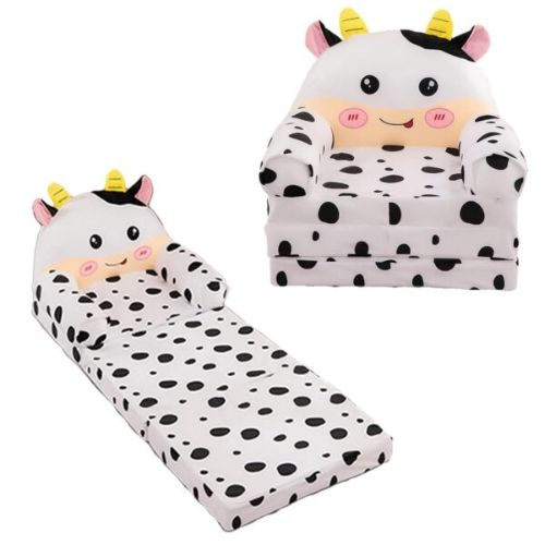 Fotoliu Extensibil din plus si 3 placi burete Vacuta Alb cu Negru [2]