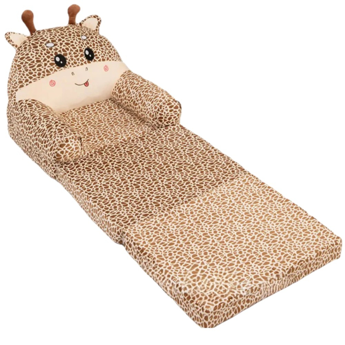 Fotoliu Extensibil din plus si 3 placi burete Girafa crem cu pete maro [3]