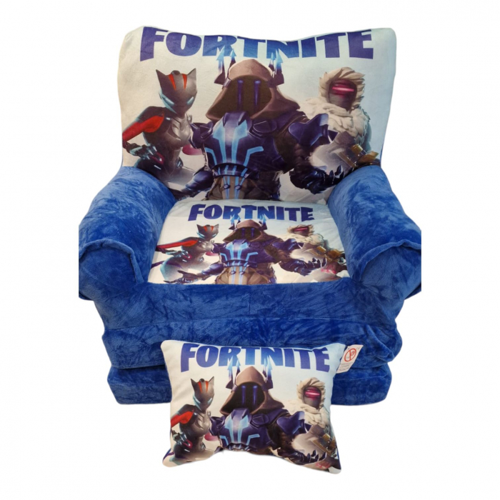 Fotoliu Fortnite cu imprimeu cu 3 placi, Extensibil la 115 cm [2]