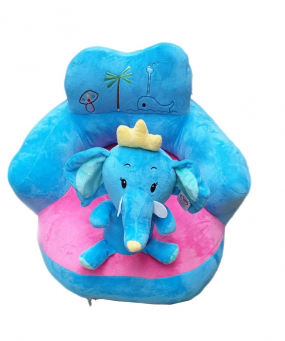 Fotoliu maxi bebe din plus cu spatar - Regele Elefant Bleu [1]