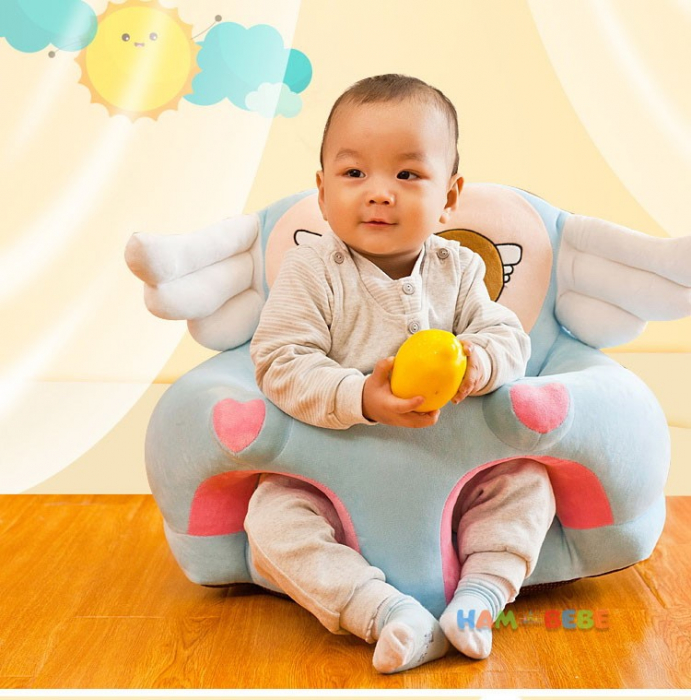 Fotoliu pentru bebe din plus cu spatar si suport de picioare - Ingeras bleu [2]