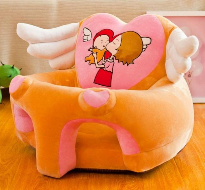 Fotoliu pentru bebe din plus cu spatar si suport de picioare - Ingeras portocaliu [2]