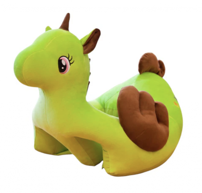 Fotoliu pentru bebe din plus cu spatar si suport de picioare - Unicorn Verde [4]
