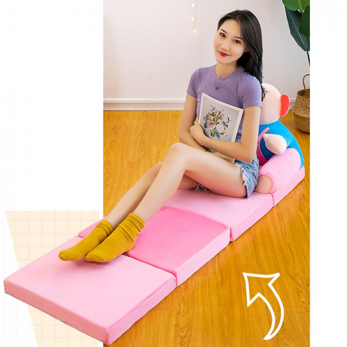 Fotoliu Purcelus Roz, cu 4 placi, Extensibil la 150 cm [6]