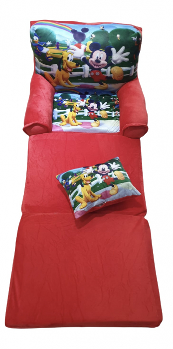 Fotoliu si perna Clubul lui Mickey Mouse, cu 3 placi, Extensibil la 115 cm [3]