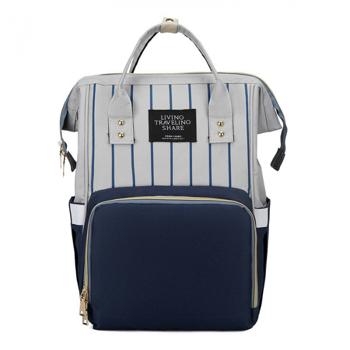 Geanta rucsac Living Share pentru mamicile de bebelusi, bleumarin-gri [3]