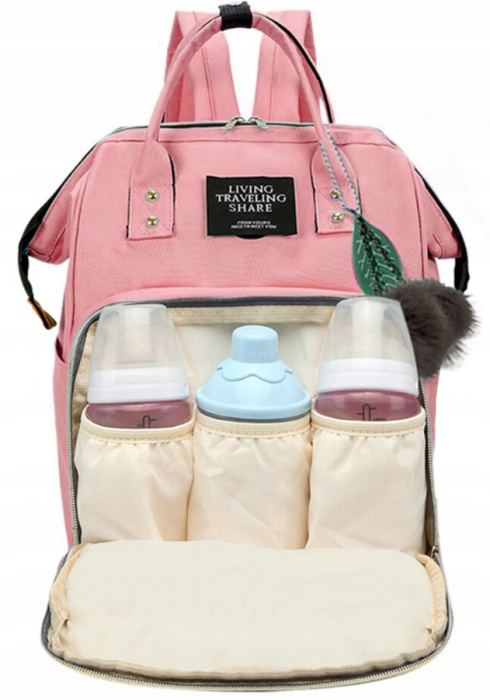Geanta rucsac Living Share pentru mamicile de bebelusi, roz [6]