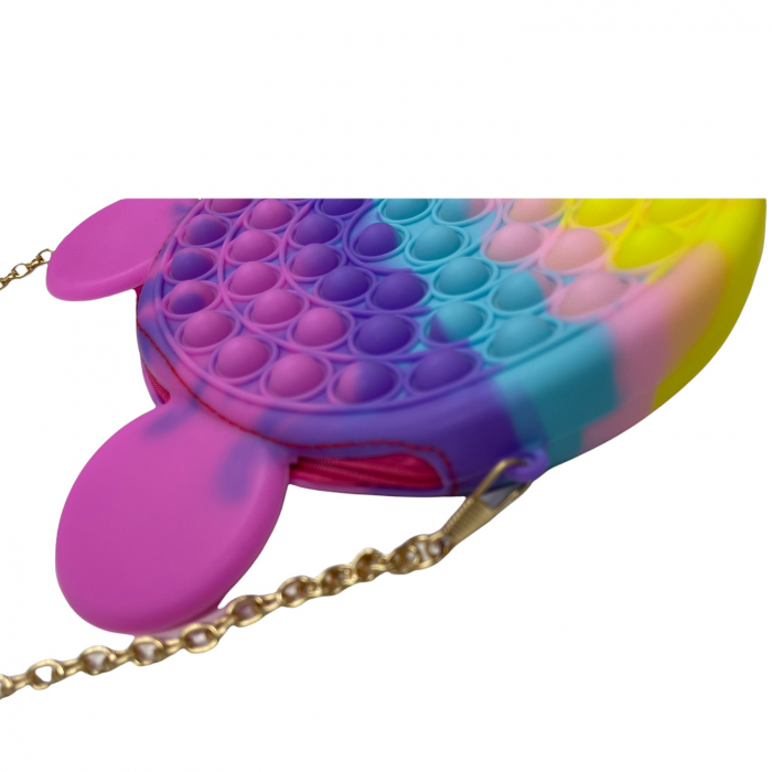 Gentuta cu lant auriu si fermoar Pop It Macaroons, Mickey Mouse [9]